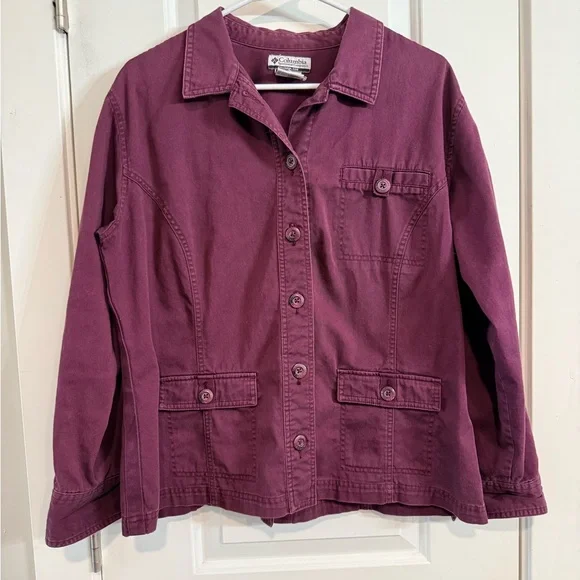 Columbia Women's Deep Red Jean Jacket - Picture 2 of 5